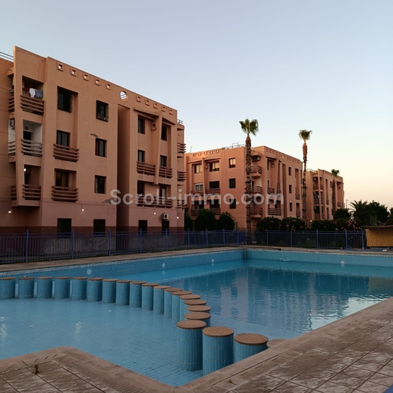 Appartement 72m2, 2 chambres, résidence sécurisé, Piscine, Route de Fez