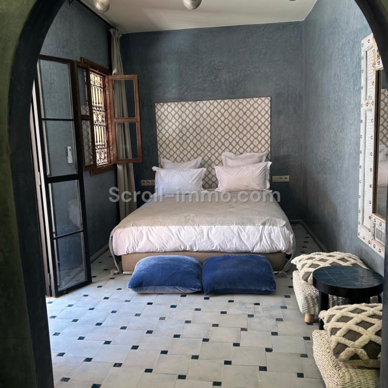 Riad titré de 160 m² au sol – Piscine chauffée – Quartier Laâgza, proche Riad Laarouss