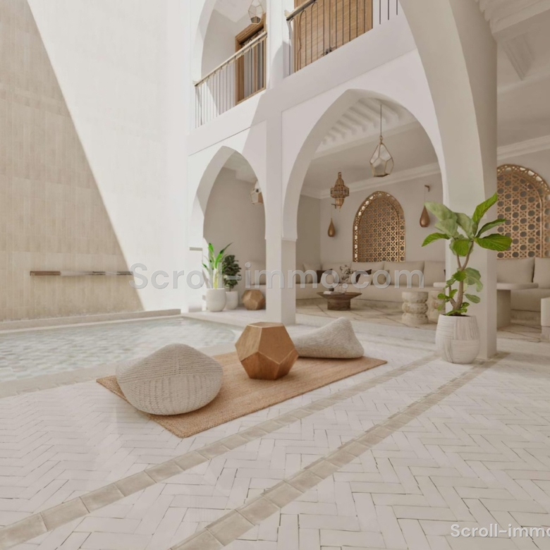 Riad de luxe titré – 112 m² au sol – 4 chambres – Médina de Marrakech