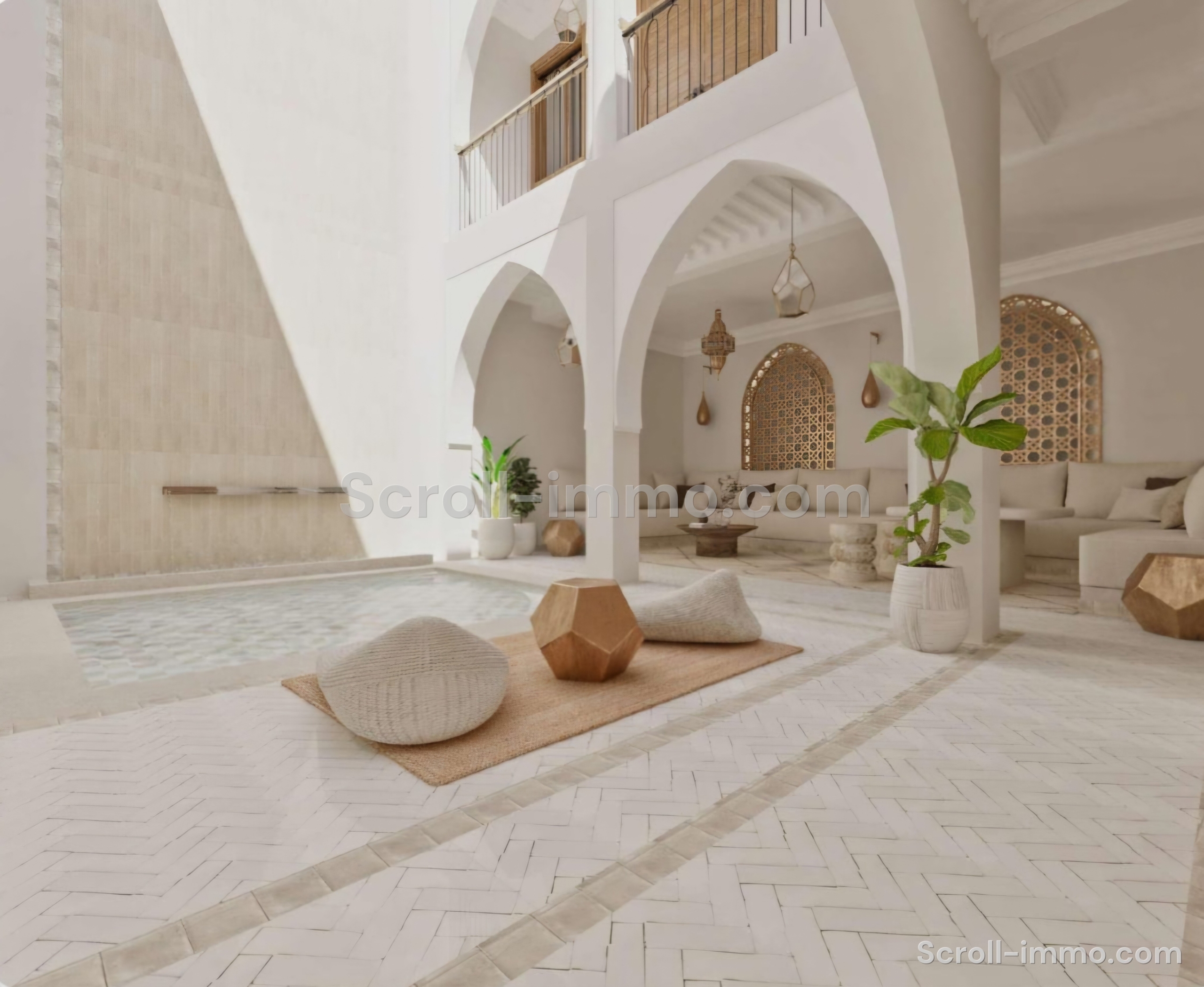 Riad de luxe titré – 112 m² au sol – 4 chambres – Médina de Marrakech