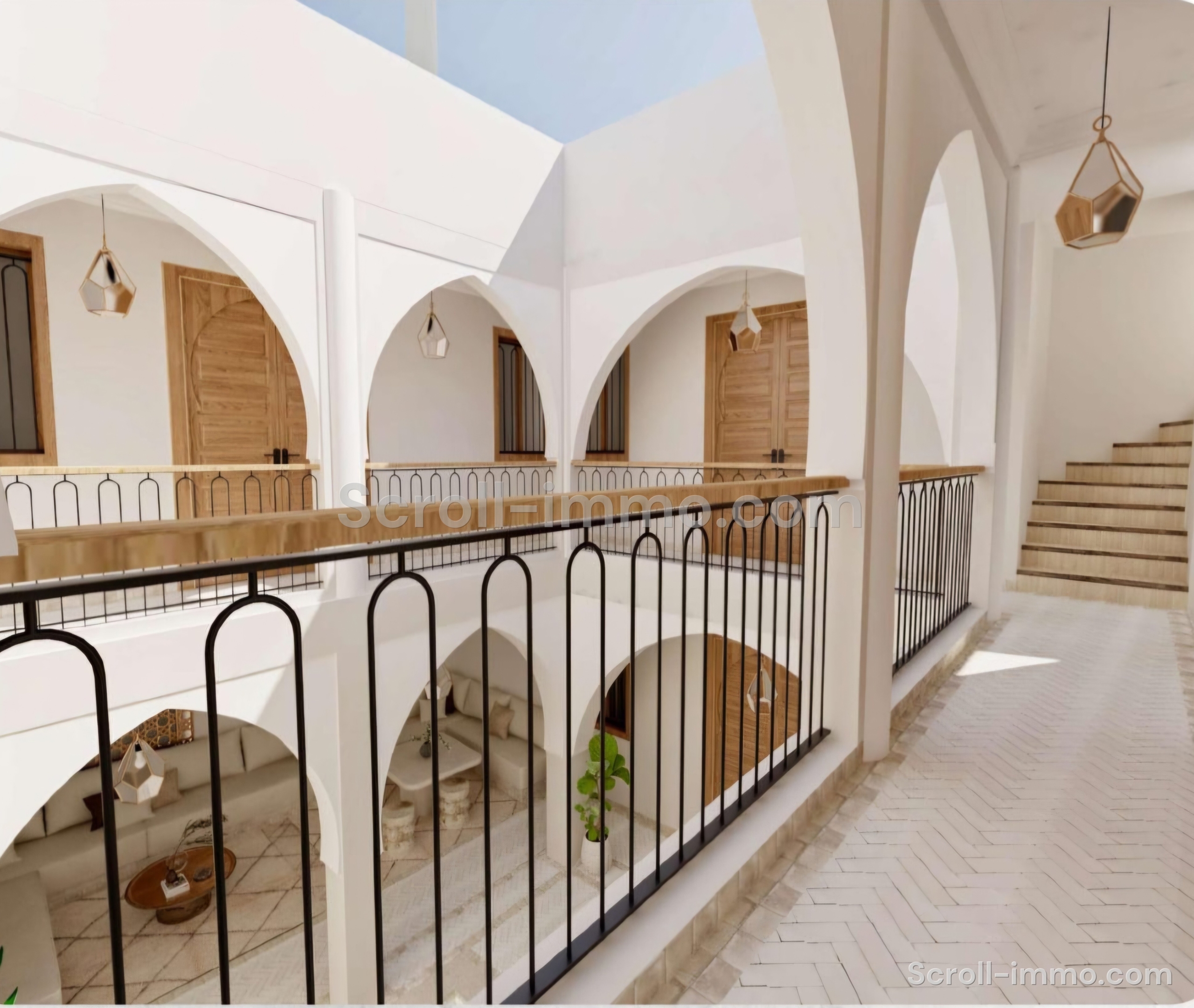 Riad de luxe titré – 112 m² au sol – 4 chambres – Médina de Marrakech