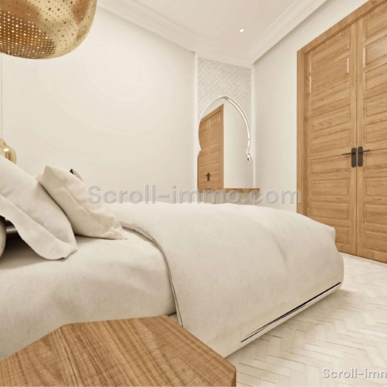 Riad de luxe titré – 112 m² au sol – 4 chambres – Médina de Marrakech