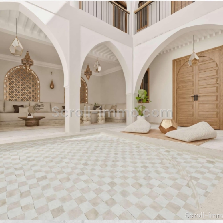 Riad de luxe titré – 112 m² au sol – 4 chambres – Médina de Marrakech
