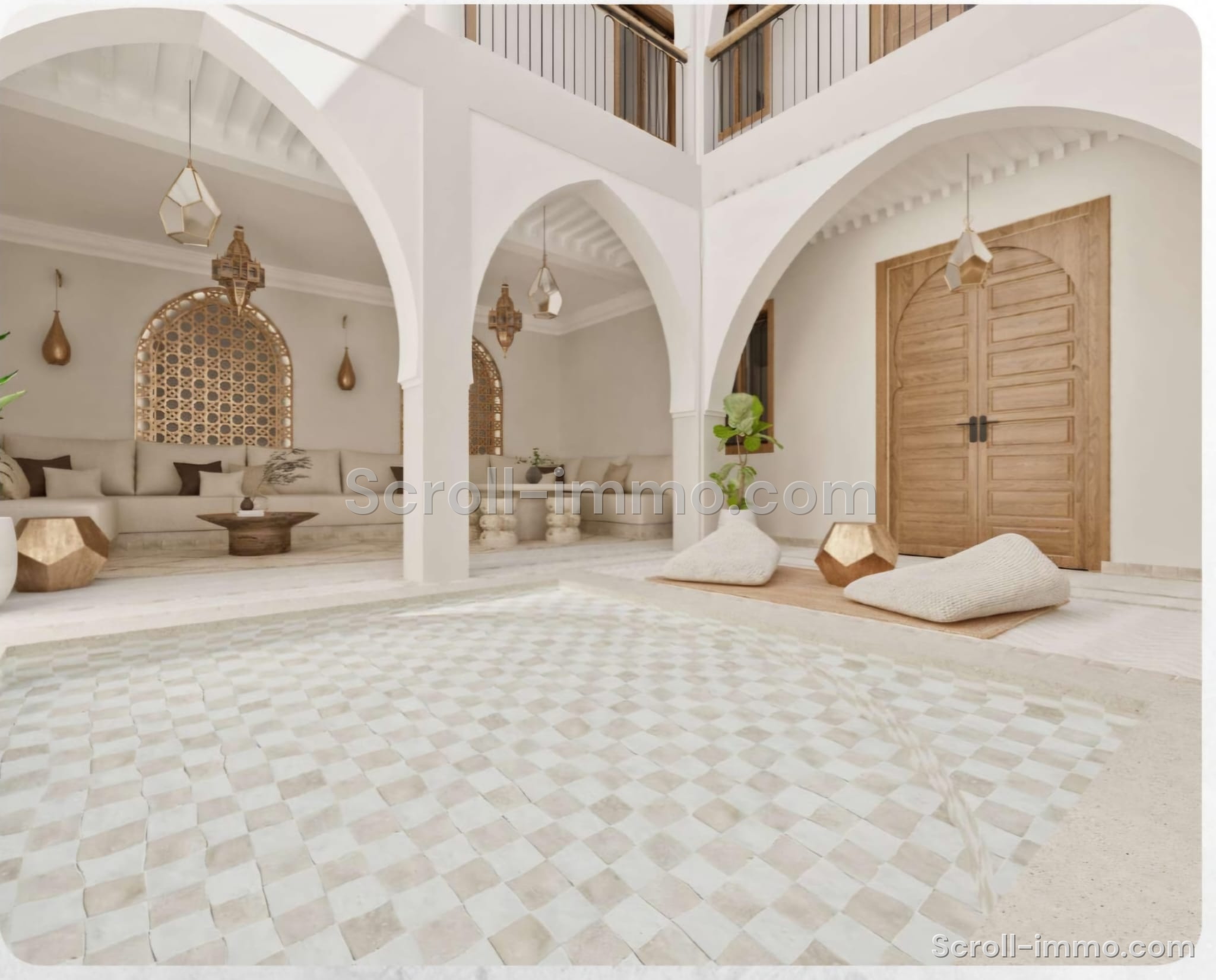 Riad de luxe titré – 112 m² au sol – 4 chambres – Médina de Marrakech