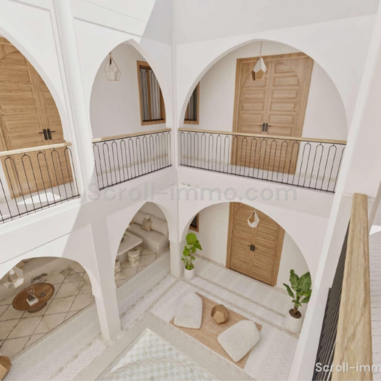 Riad de luxe titré – 112 m² au sol – 4 chambres – Médina de Marrakech