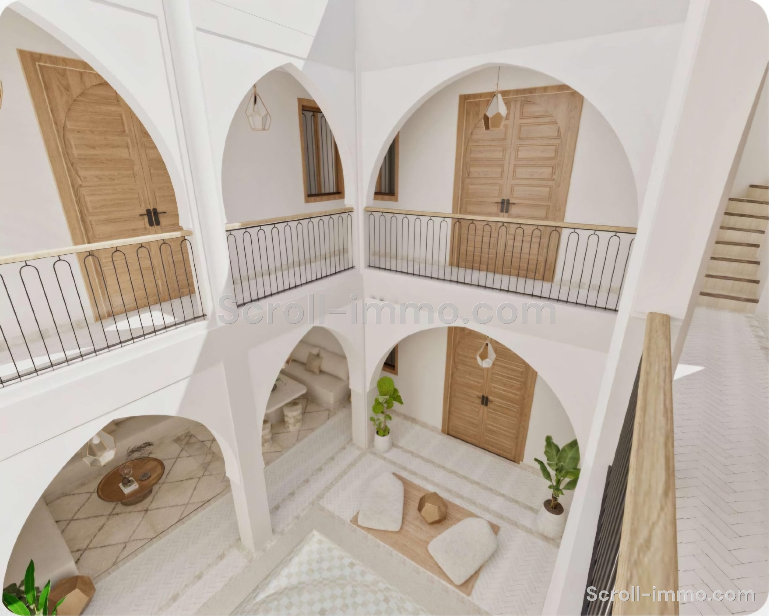 Riad de luxe titré – 112 m² au sol – 4 chambres – Médina de Marrakech