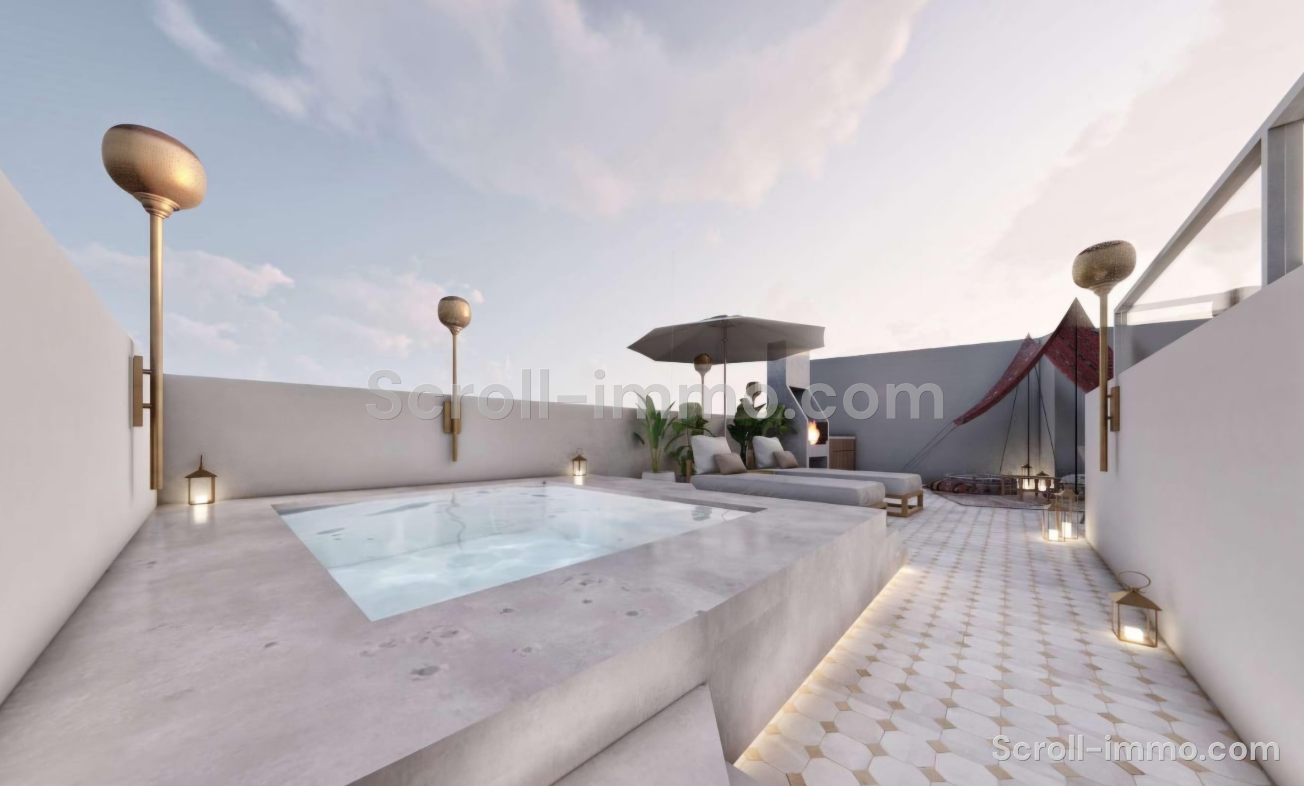 Riad de luxe titré – 112 m² au sol – 4 chambres – Médina de Marrakech