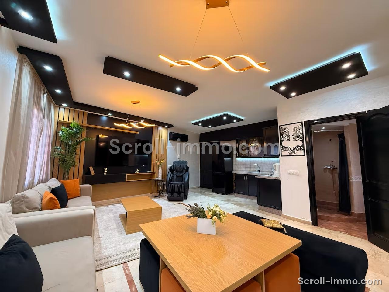 Studio 54 m2 à Gueliz Titré