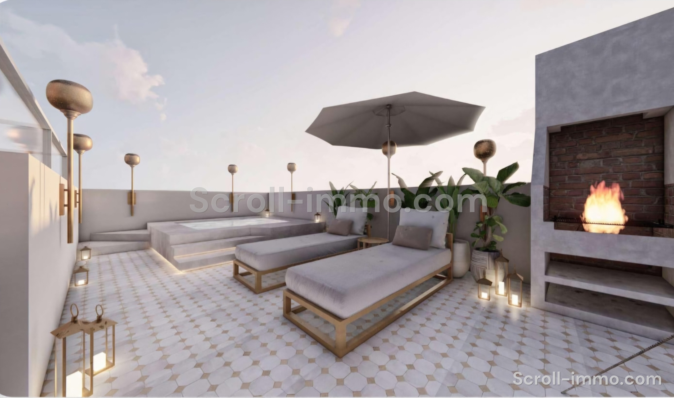 Riad de luxe titré – 112 m² au sol – 4 chambres – Médina de Marrakech