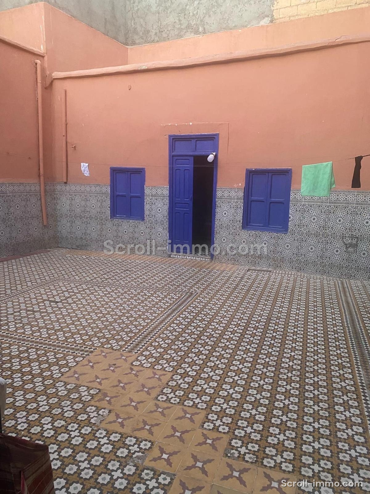 Riad 183m² Melkia à rénover 4ch – Quartier Bab Ahmar