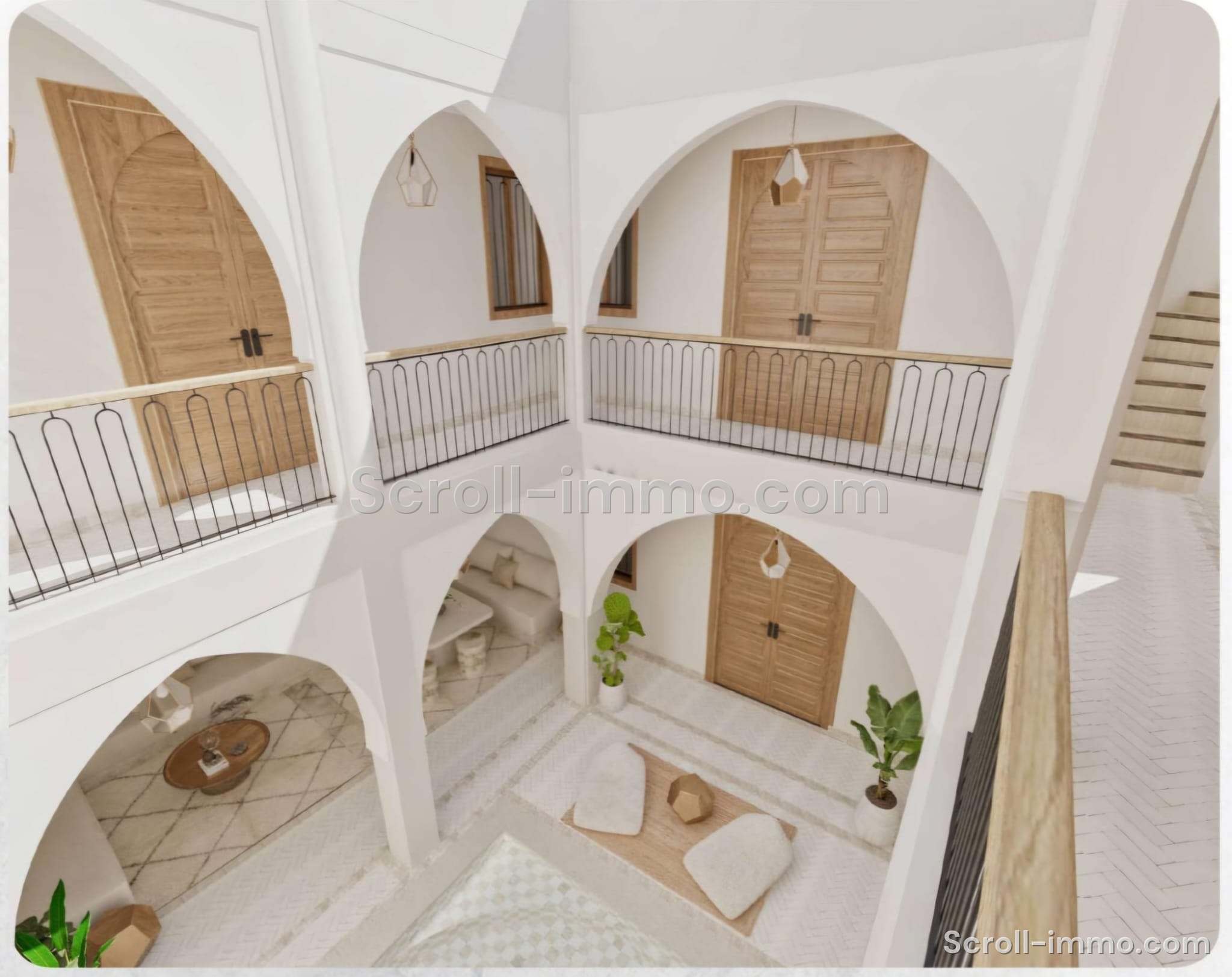 Riad de luxe titré – 112 m² au sol – 4 chambres – Médina de Marrakech