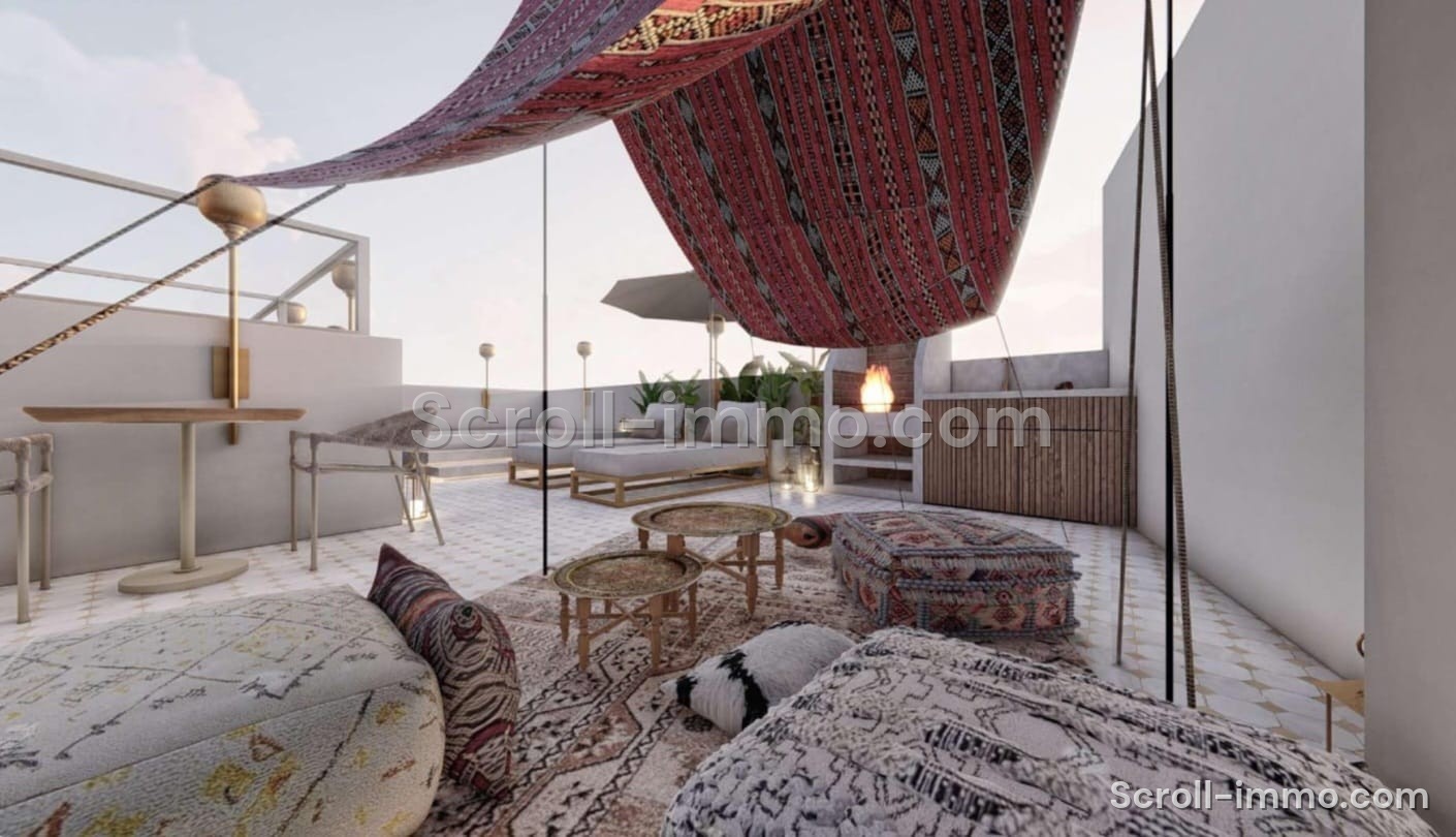 Riad de luxe titré – 112 m² au sol – 4 chambres – Médina de Marrakech
